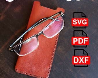 Leather Glasses Case Pattern/Leather Glasses Case Template /A4 and Us Letter Pdf/ Svg / Dxf DIY / For Laser Cut /Pdf and Svg /Template