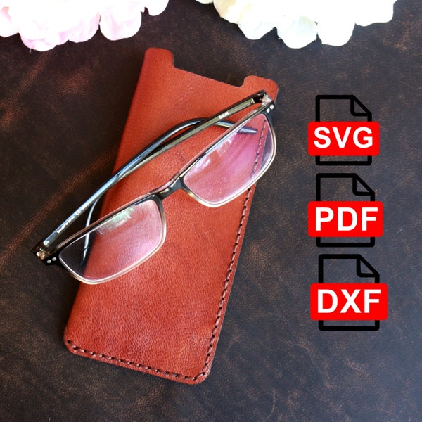 Leather Glasses Case Pattern/Leather Glasses Case Template /A4 and Us Letter Pdf/ Svg / Dxf DIY / For Laser Cut /Pdf and Svg /Template