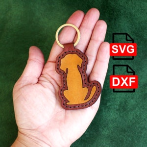 Leather Dog Keychain Digital SVG-DXF Pattern/ Laser Cut Ready
