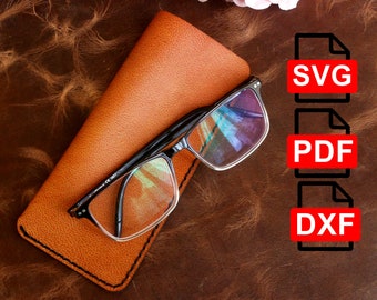 Leather Glasses Case Pattern/Leather Glasses Case Template /A4 and Us Letter Pdf/ Svg / Dxf DIY / For Laser Cut /Pdf and Svg /Template