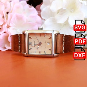 Conjunto de plantillas de correa de reloj Conjunto de plantillas/patrones (18-19-20-21-22-23-24-25-26 mm) /A4 y Us Letter Pdf/ Svg / Dxf Laser Cut