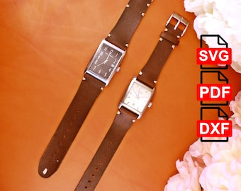 Watch Strap Template Set: Laser Cut Pattern (18-26 mm) (PDF, SVG, DXF)