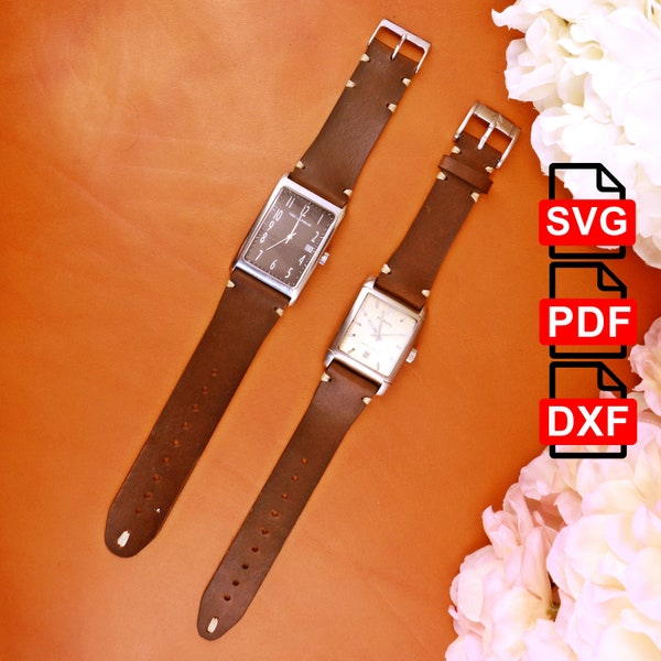 Watch Strap Template Set Template/Pattern Set (18-19-20-21-22-23-24-25-26 mm) /A4 and Us Letter Pdf/ Svg / Dxf  Laser Cut