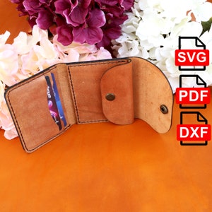 Patrón de billetera de cuero Svg /Patrón de billetera de cuero /A4 y Us Letter Pdf/ Svg / Dxf DIY / Para corte láser /Pdf y plantilla Svg