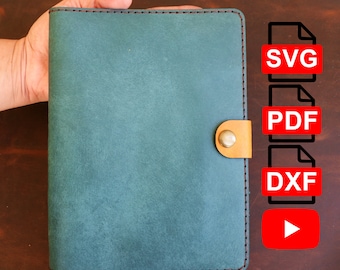 Leather A5 Notebook Cover Pattern: Journal Planner (PDF, SVG, DXF)