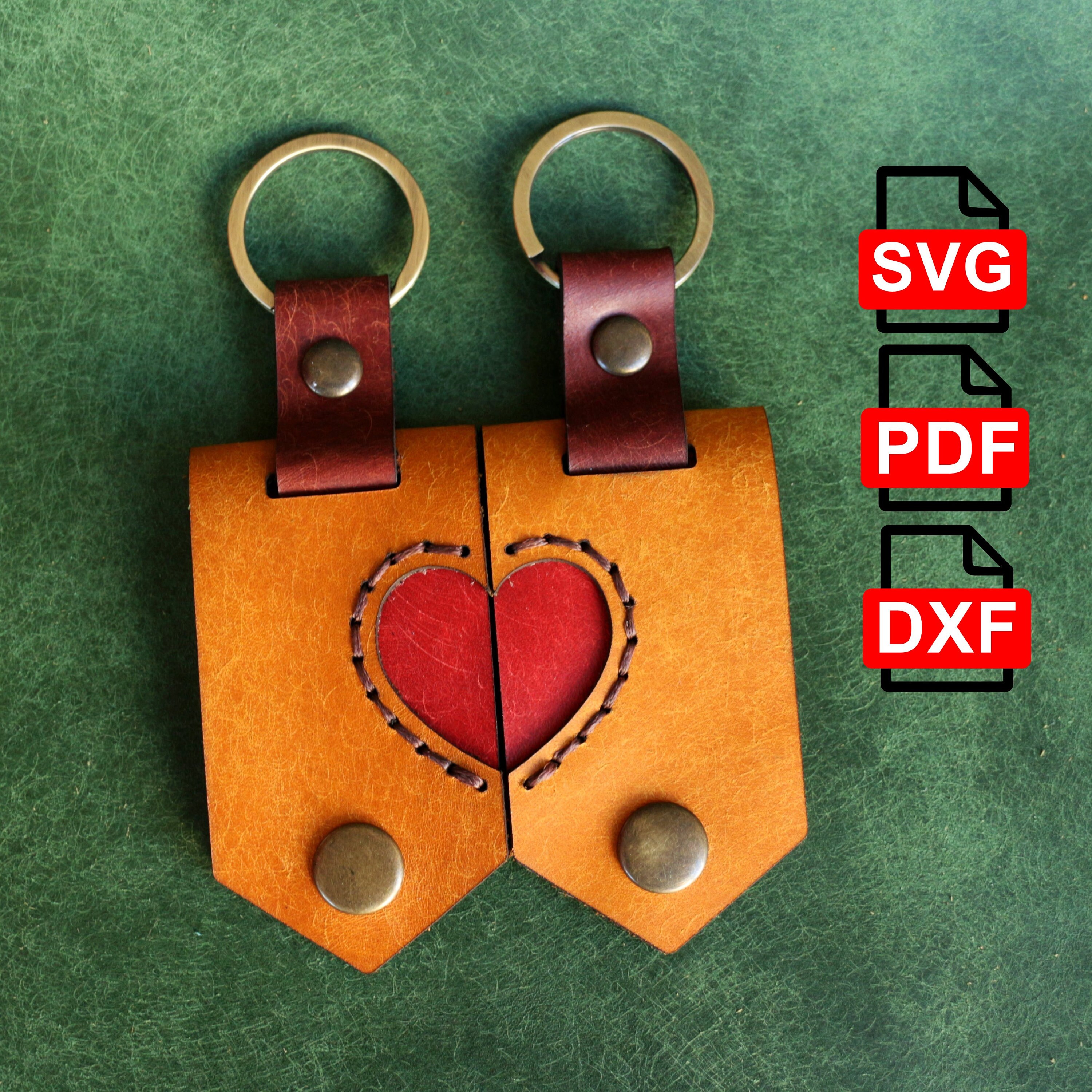 Leather Keychain Template With Photo (digital PDF-SVG-DXF Pattern) - Etsy