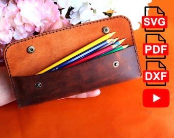 Modèle de trousse en cuir : SVG, DXF, modèle PDF