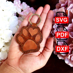 Leather Key Fob Digital PDF-SVG-DXF Template