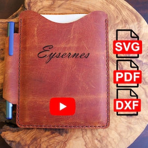 Leather A6  Notebook Case Template, Journal Planner Pattern,A4 and Us Letter PDF/ SVG / DXF ,Diy Pattern ,Leather A6 Notebook Cover Pattern