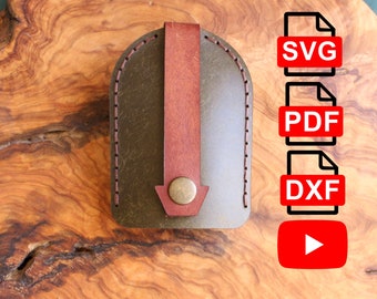 Wzór skórzanego breloka: saszetka na klucze, etui (PDF, SVG, DXF)