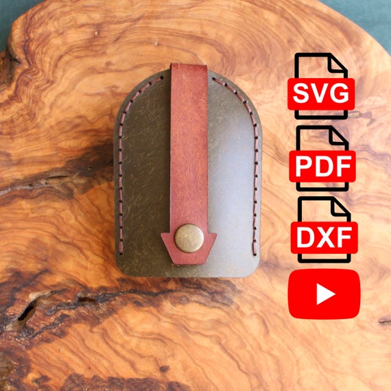 Leather Key Holder Pattern: Key Pouch, Cover (PDF, SVG, DXF)