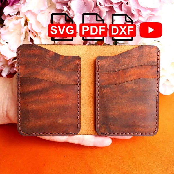 Leather Card Holder Pattern SVG/Leather Card Holder Wallet Pattern PDF /A4 and Us Letter Pdf/ Svg /Diy Pattern/For Laser Cut /Tutorial Video