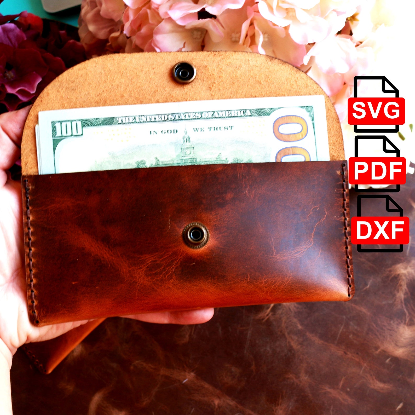 Leather Wallet Pattern /leather Envelope Wallet Template /A4 and Us ...