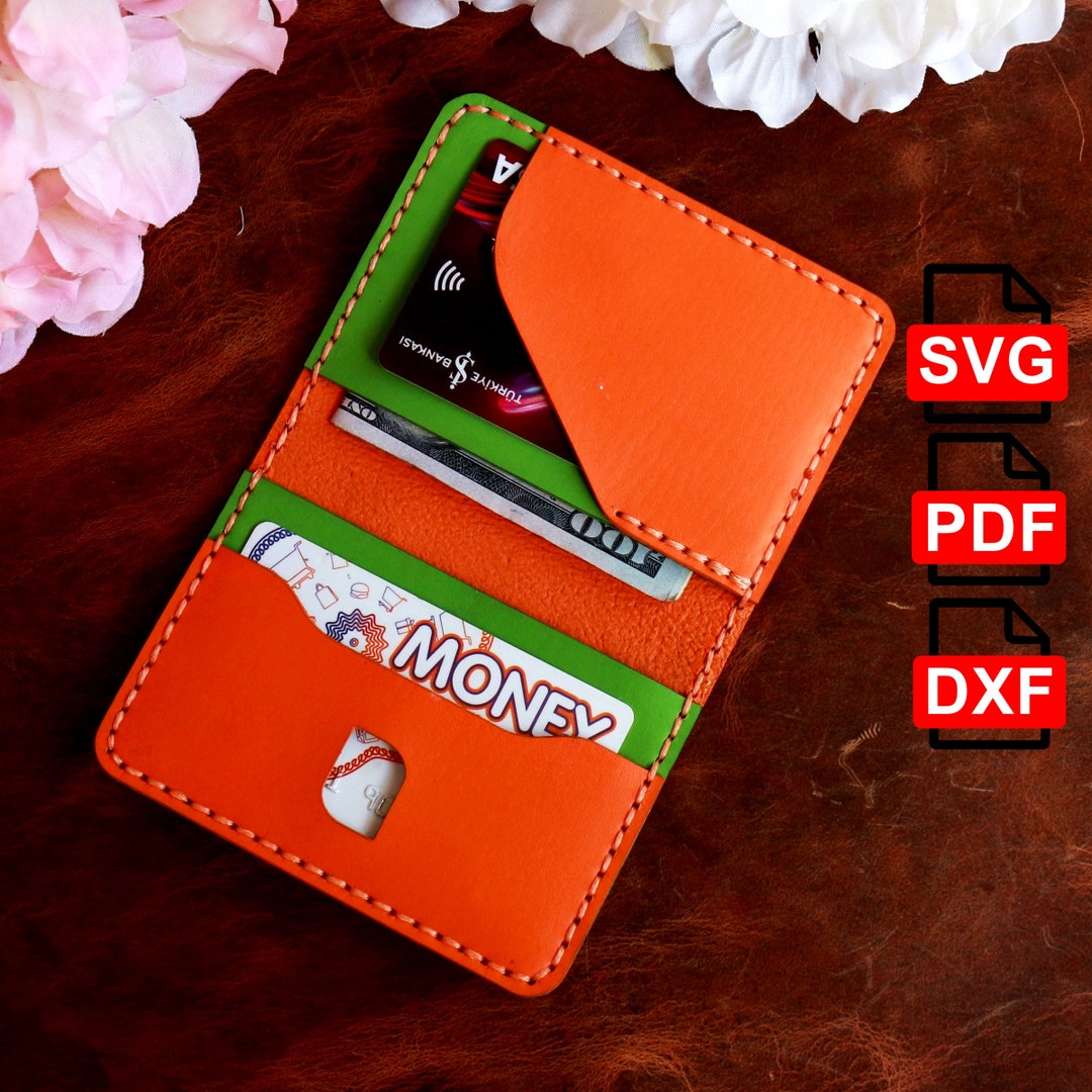 Leather Card Holder Minimalist Wallet Pattern/leather Card Holder ...