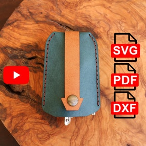 Modello portachiavi in pelle. Coprichiavi. Astuccio portachiavi in pelle. Modello in pelle/Modello fai da te/Portachiavi PDF, Modello SVG e DXF/Video tutorial