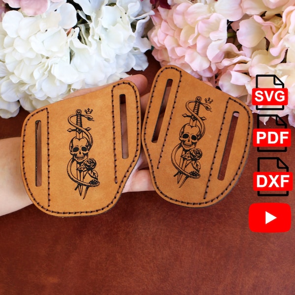 Leather Pocketknife Case Pattern: SVG, DXF, PDF (Laser Cut Ready)