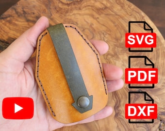 Wzór skórzanego etui na klucze: Szablon pokrowca na klucze (PDF, SVG, DXF)