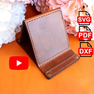 Leather Desktop Phone Stand / A4 and Us Letter Pdf / Svg / Dxf DIY / For Laser Cut   /  Pdf, Svg, Dxf / Template,Digital Leather Pattern
