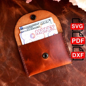 Minimalistische Leder Brieftasche Vorlage, einfache Brieftasche für Frauen und Männer Muster, A4 und US Letter Pdf/Svg/Dxf DIY/Für Laser Cut /Pdf und SVG