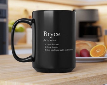 Personalized Name Definition Mug, Custom Mug, Gifts for Him/Her, Customized Text Cup, Made to Order, Custom Name Mug with Definition, love