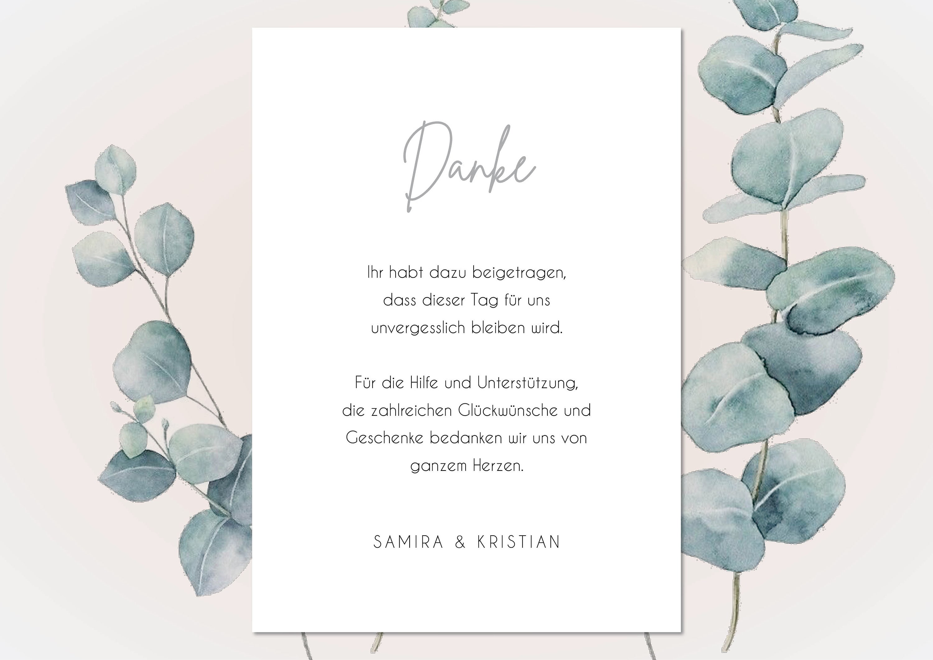 Dankeskarte zur Hochzeit, minimalistisch Dankeskarte, Dankeskarte mit