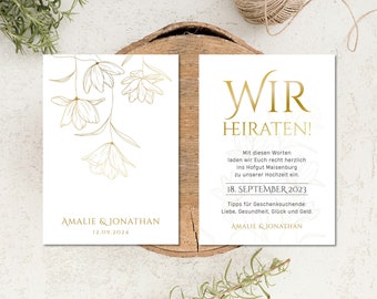 Wedding invitation, wedding card, wedding invitation, gold invitation card