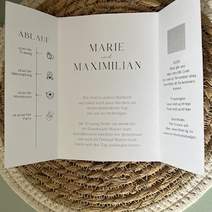 Hochzeitseinladung, Einladung zur Hochzeit, stilvolle Einladung, elegante Einladung, Fensterformat, Einladung im Fensterformat