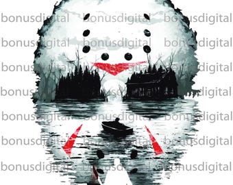 Jason Voorhees, Friday The 13th PNG,  horror movie character, camp cook killer PNG, Halloween PNG ,Instant Digital Download