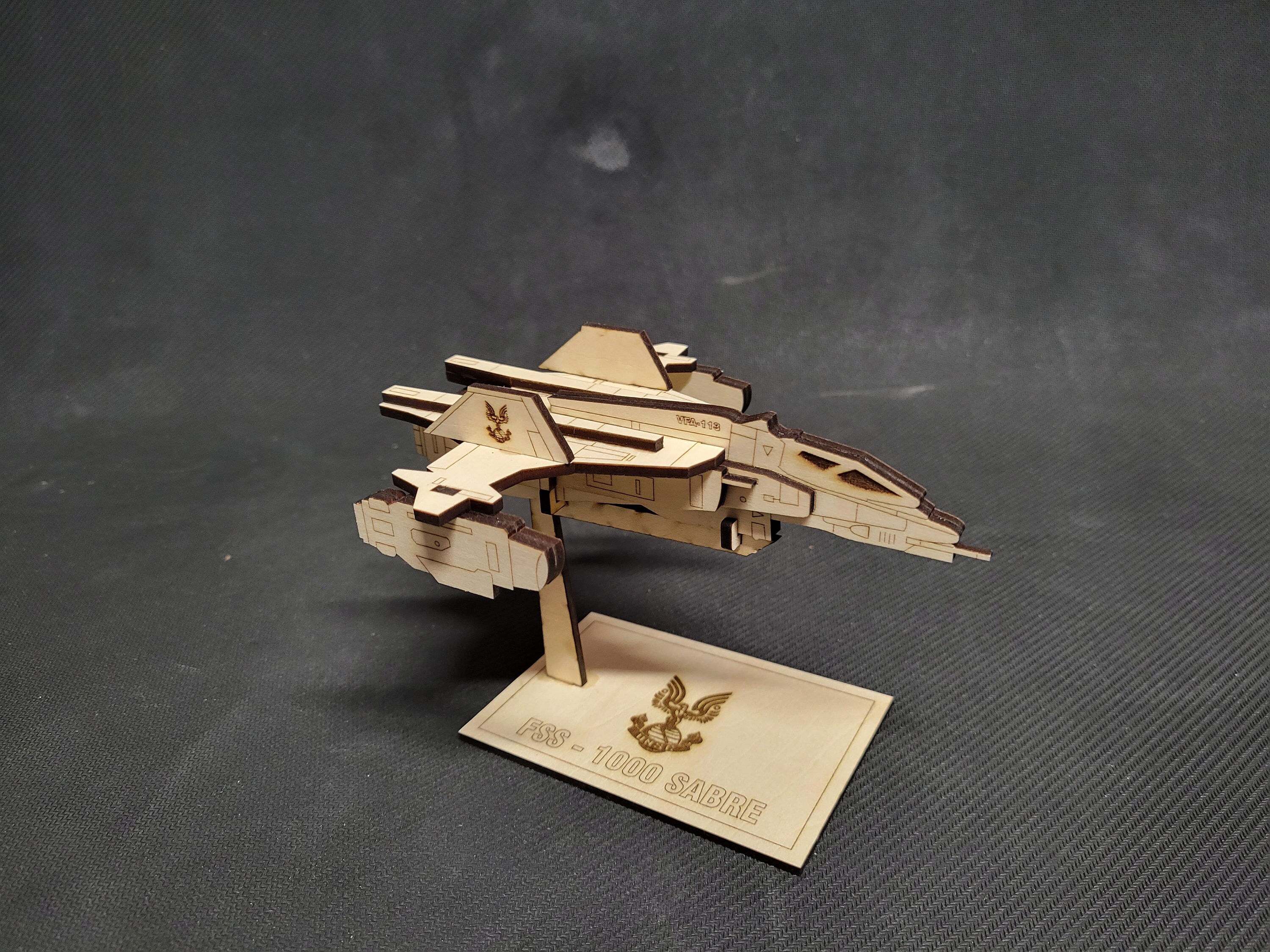 Halo Sabre Fighter Laser Cut Wood Model Kit Etsy