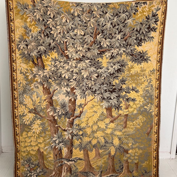 large vintage tapestry | verdure tapestry | antique tapestry | french tapestry | belgian tapestry