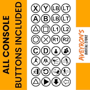 Retro Arcade Game Controller Button Labels Printable - Set of 70
