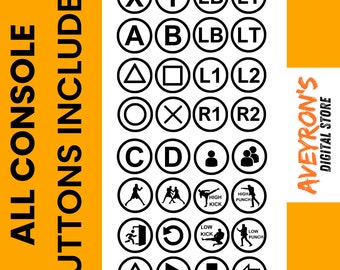 Etichette per pulsanti stampabili per controller di videogiochi arcade retrò - Set DIGITALE da 70