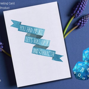 Cartão de dia dos namorados DnD para Dungeons and Dragons, amor, noivado, aniversário, aniversário, cartão de felicitações D&D, cartão em branco para impressão, nerd, geek