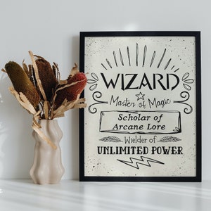 DnD Poster: D&D Wizard Class Wall Art, Printable Digital Download, Various Sizes
