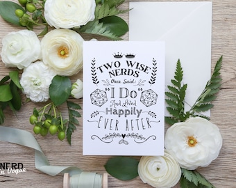 Tarjeta DnD para una tarjeta de boda DnD, regalo de pareja DnD, felicitaciones de boda RPG, compromiso o aniversario, tarjeta de felicitación pdf imprimible