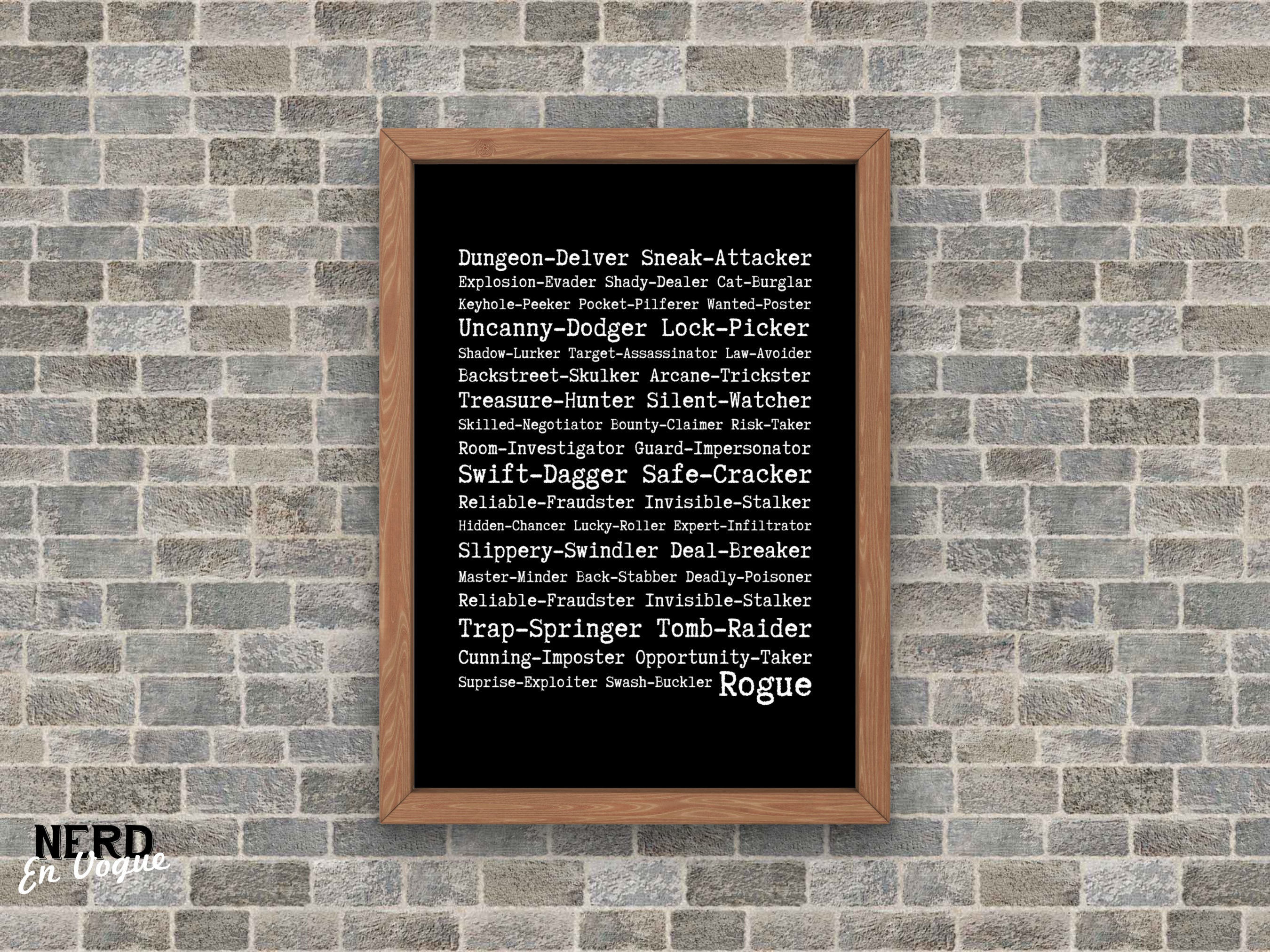 Dnd rogue class dnd poster for dungeon master gifts for dnd etsy