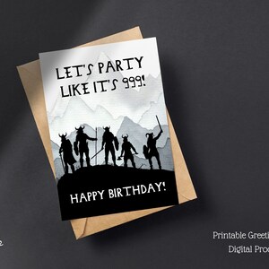 Printable Dnd Birthday Card for Dungeons and Dragons, Players Gift for ...