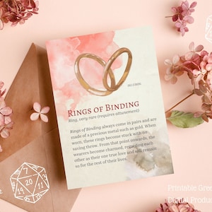 DnD Card for a DnD Wedding Card, DnD Couple Gift, RPG Wedding Congratulations, Engagement or Anniversary, printable pdf png greetings card