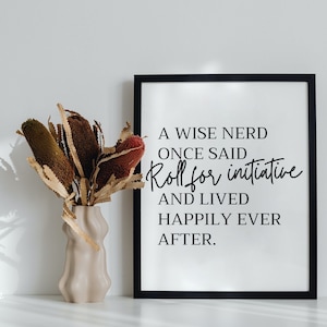 Roll for Initiative DnD Room Decor for Dungeon Master Gifts, Printable Nerd Wall Art for Dungeons and Dragons DnD Poster for DnD Player Gift