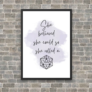 DnD Poster for DM Gift Printable DnD Room Decor Nerd Wall Art for Dungeons and Dragons DnD Tavern Decor DnD Gift For Her Geeky D20 Prints