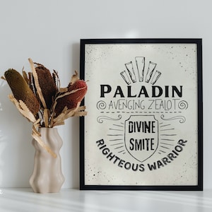 DnD Poster for DnD Paladin Class for DnD Player Gift, Dungeon Master Gifts, DnD Tavern Decor, Dungeons & Dragons, RPG Gifts, DnD Wall Art