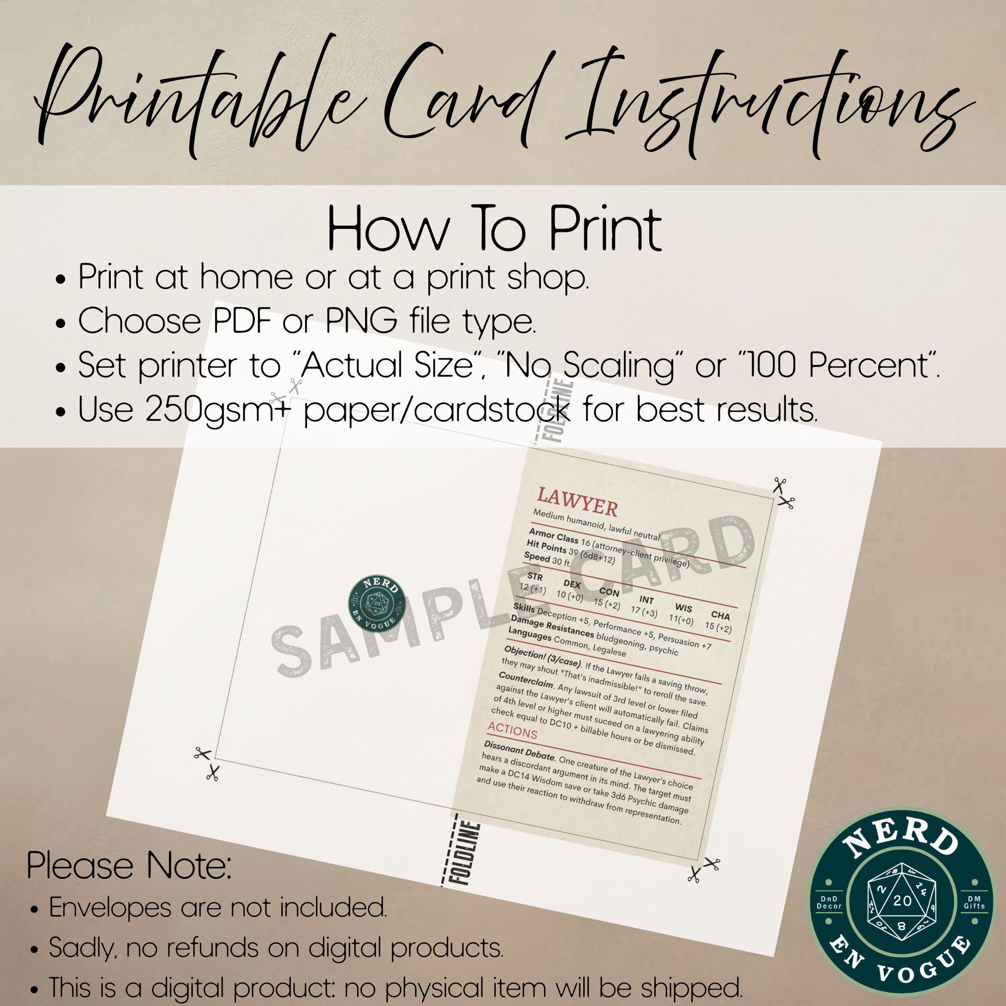 Boss Stat Block Card: Printable Birthday Card for Dungeons & Dragons ...