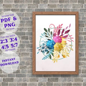 DnD Poster of Pansexual Pride for DnD Player Gift for Dungeon Master Ideas for DnD Decor D20 Wall Art Subtle Pride Flag LGBTQ+ Gay Queer RPG