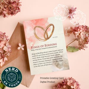 DnD Card per un matrimonio DnD, regalo di coppia DnD, congratulazioni per matrimonio RPG, fidanzamento o anniversario, biglietto di auguri in formato PDF e PNG stampabile