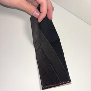 Cartera plegable de piel de vacuno de grano superior hecha a mano