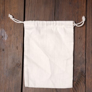 Double drawstring Reusable and Eco-Friendly 100 percent Cotton Canvas bags natural color