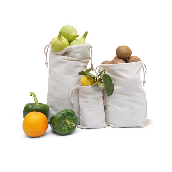 Reusable Cotton Drawstring Bag (14 x 17 inches)