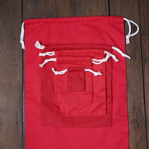 Double drawstring Reusable and Eco-Friendly cotton bags RED COLOR