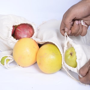 8 x 10  inches Double drawstring Reusable and Eco-Friendly 100 percent cotton bags natural color