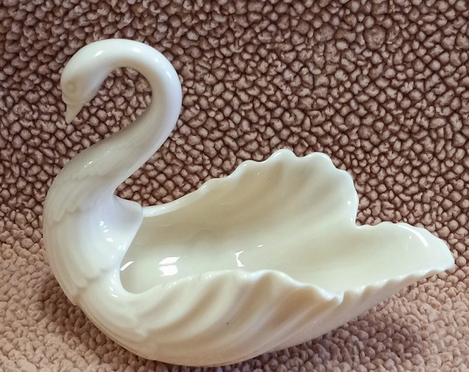 Vintage Pair of Lenox Swans, Old Blue Lenox Mark on Each, 12 Long and 8